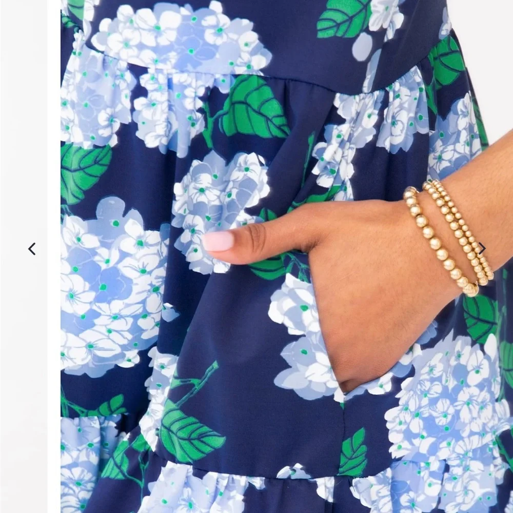 MAHI GOLD Blue and Green Floral Dress - Picture 2 of 12